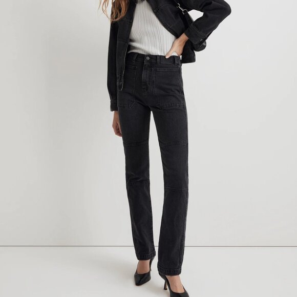 Madewell The Petite '90s Straight Cargo Jean Black Size 25P - Picture 1 of 13